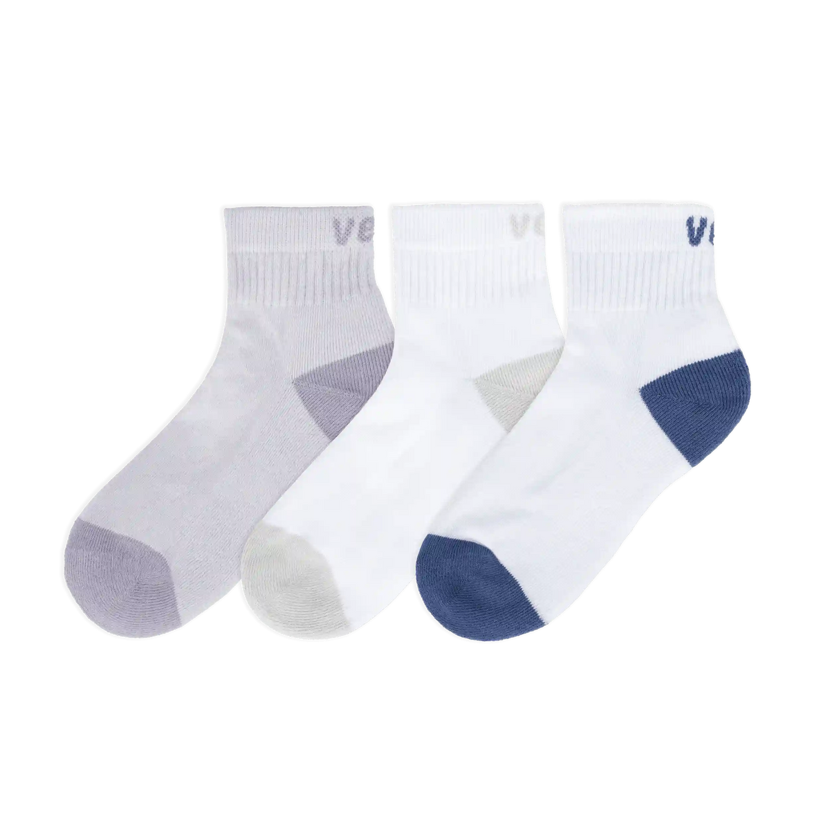 3-Pack Mid Crew Socks - Cosmic Dust/Grey/Sailfish